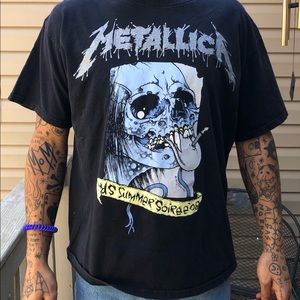 Metallica Vintage 2008 Concert Tour Tee Shirt. Black. XL